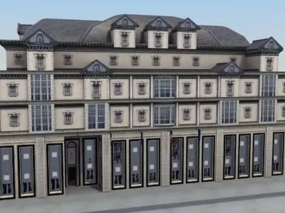 Paris Apartment Building Low-poly 3D model