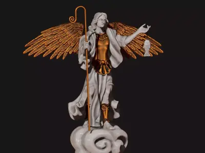 Raphael Archangel - Metal - Wood - CNC Rounting and 3D print model