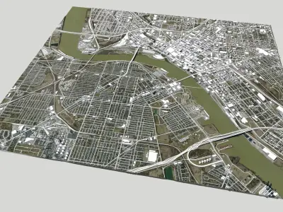 Cityscape Toledo Ohio United States 3D model