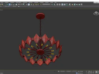 LENORA chandelier made of metal and glass Low-poly 3D model