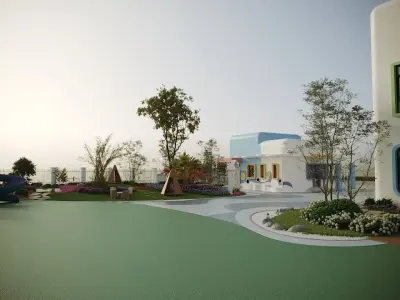 Kindergarten Playground Outdoor Game ground 3D model