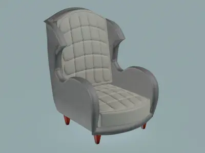 Bristol Club Wingback Lounge Chair 3D model