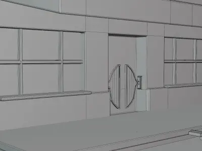 Low Poly Western Bar Low-poly 3D model