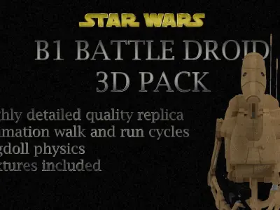 B1 Battle Droid Pack 3D model