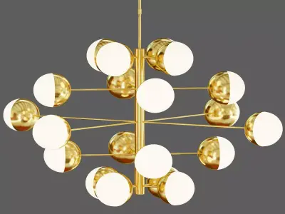Mid Century Globe Chandelier 3D model