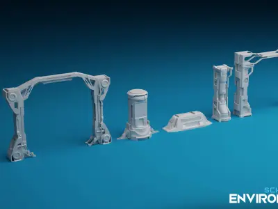 SCI-FI Environment Low-poly 3D model