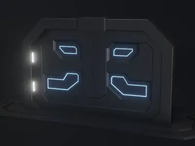 Scifi door - Door Scifi Low-poly 3D model