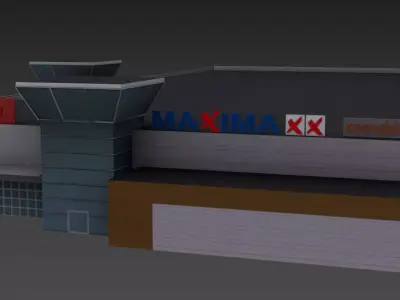 Maxima supermarket Low-poly 3D model