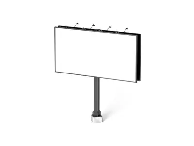 Rectangular Advertising Street Billboard - outdoor sign banner 3D model