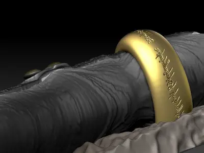 Lord of the ring Sauron Finger with ring HD 3D print model