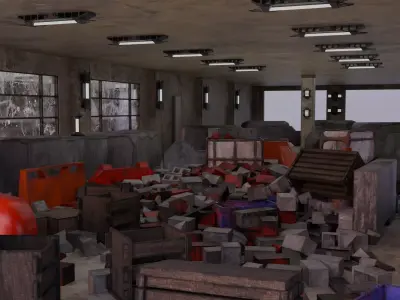 Abandoned Building Props - Environment 001 Low-poly 3D model