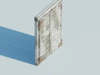 Old broken wooden window Low-poly 3D model