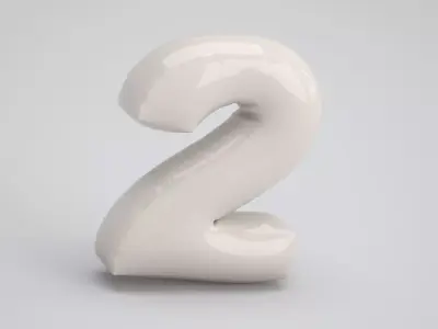 2 Number Balloon 3D model