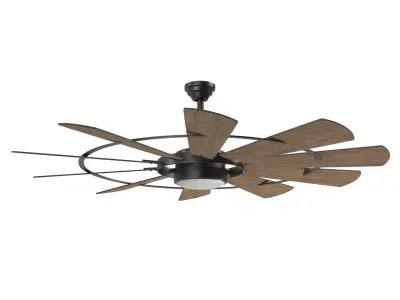 Henderson Integrated LED Indoor Ceiling Fan with Light PBR 3D model