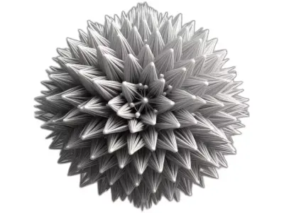 Abstract Organic Spiked Sphere Low-poly 3D model
