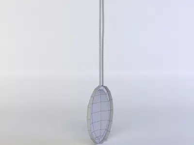 Lamp leather pendant hanging from cord Low-poly 3D model