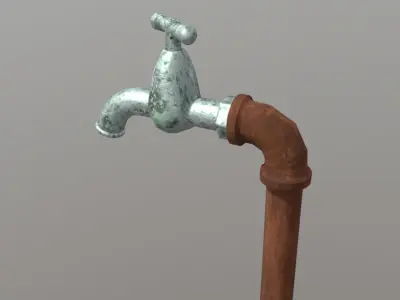 Faucet water tap - water tap Low-poly 3D model