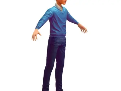 Cartoon Low Poly Style Avatar 001 3D Model Low-poly 3D model