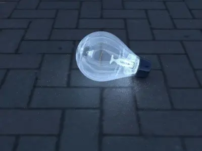 Light Bulb on Floor Low-poly 3D model