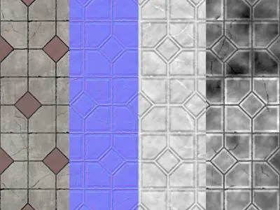 Stone Floor 05 PBR Tile Texture