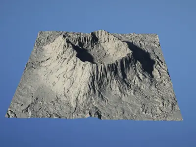Landscape Environment Volcano Snow 22 Low-poly 3D model