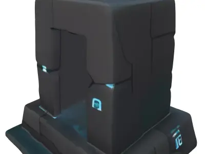 SciFi Ancient Portal Shrine Low-poly 3D model