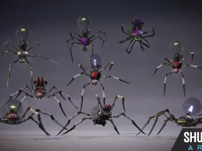 SpiderMech01 Low-poly 3D model