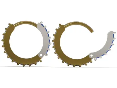 3D File Classic Hoop CAD Earrings model je0166 3D print model