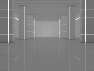 Sci Fi Warehouse 3D model 14