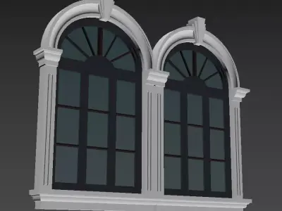 Classical Molding Window Low-poly 3D model