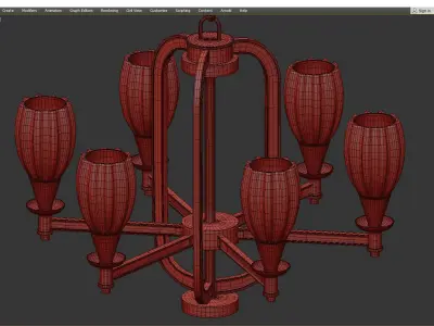 Chandelier Luminaire Low-poly 3D model