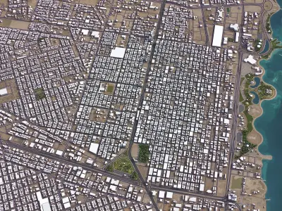 Khobar - 3D City Model Low-poly 3D model