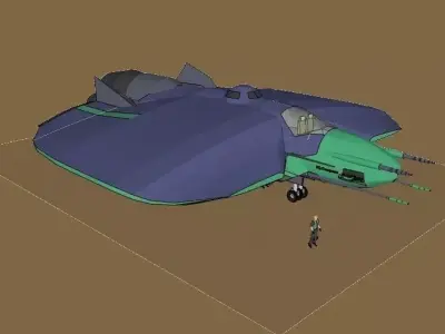 SQ Conqueror - Multirole space combat corvette class at a stands 3D print model