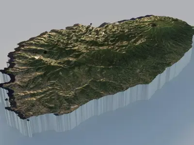Saint Vincent and the Grenadines Terrain Country 3D model
