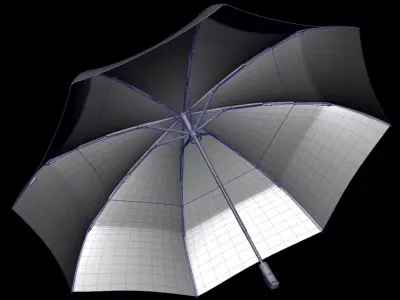 Umbrellas Pack Low-poly 3D model