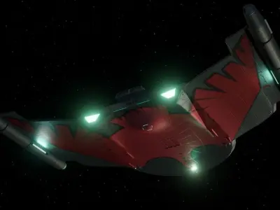 Romulan V-6 Gallant Wing Cruiser from Star Trek Lore Low-poly 3D model
