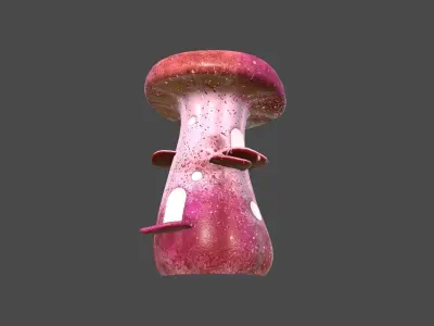 Fantasy Mushroom F03 Red - Scene Backdrop Design Low-poly 3D model