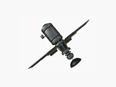 Satellite A06 Steel Black - SciFi Space Design Low-poly 3D model