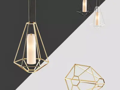 Silhouette 1 Light Gold Leaf Pendant 3D model get