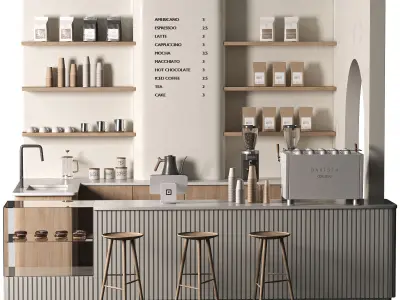 Coffee shop 01 Modern Minimalist 3D model
