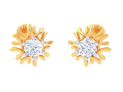 Solitaire Super Light Weight Earring Pendant Set 3D print model