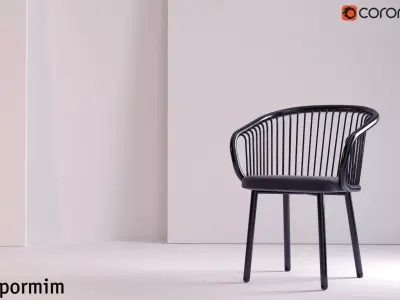 Expormim-Upholstered chair Huma  3D model