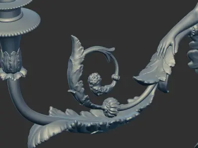 French-gilt-bronze-twin-light-wall humanoid creature with wings 3D print model