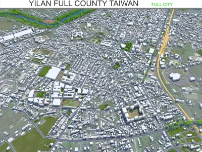 Yilan Full County Taiwan 50km AI Low-poly 3D model