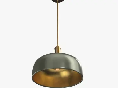Dekum Metal Dome Pendant PBR 3D model
