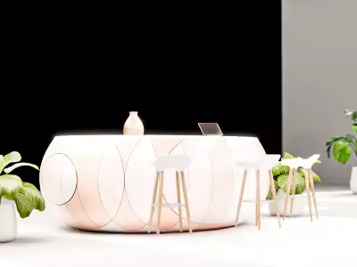 Modern Minimalistic Exhibition Booth Design Blender File 3D model