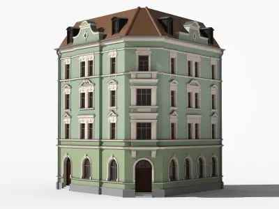 European residence 03 Low-poly 3D model