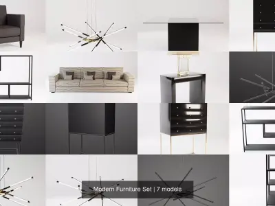 Modern Furniture Set 3D Model Pack