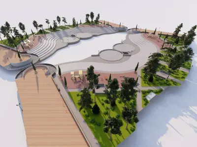 public park-Private Park Landscape -Park Center 3D model