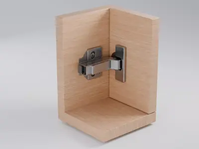 Cabinet Hinge Inset door hinge animated Low-poly 3D  Low-poly 3D model